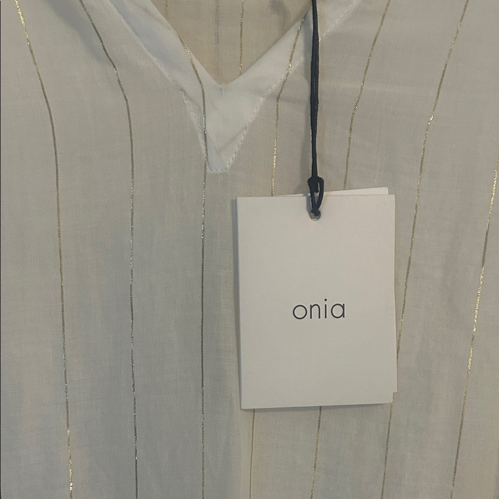 Onia Cream and Gold Striped Cover-Up - Picture 2 of 3